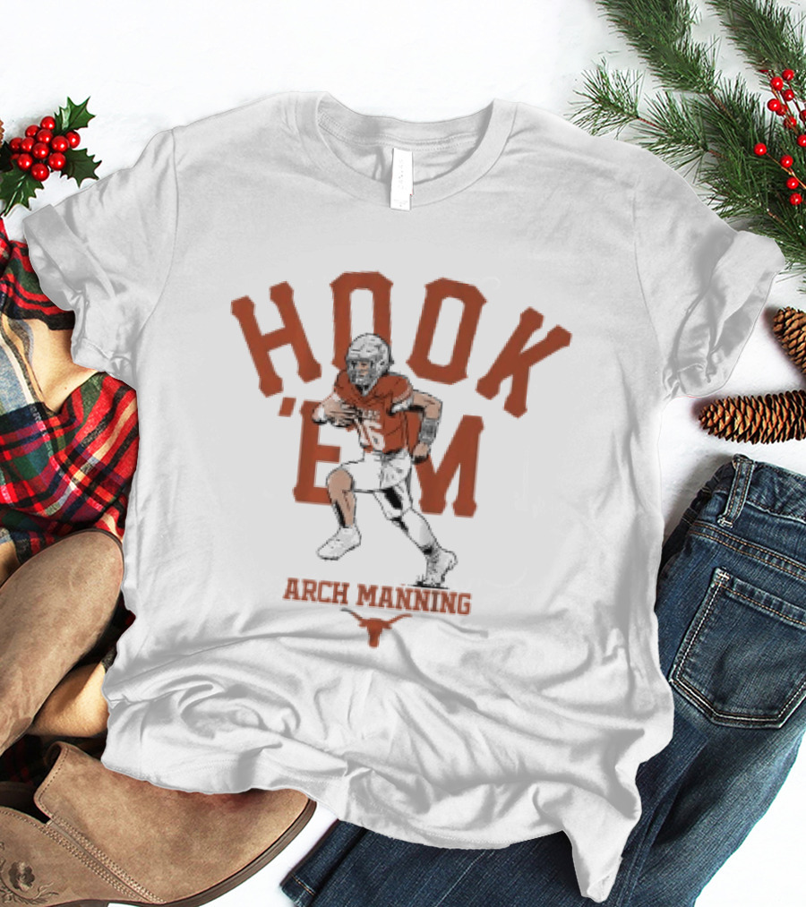 Texas Longhorns Hook 'Em Arch Manning Football T-Shirt