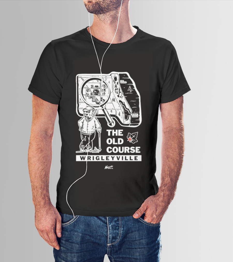 The Old Course Chicago Map Wrigleyville Baseball Landmark T-Shirt