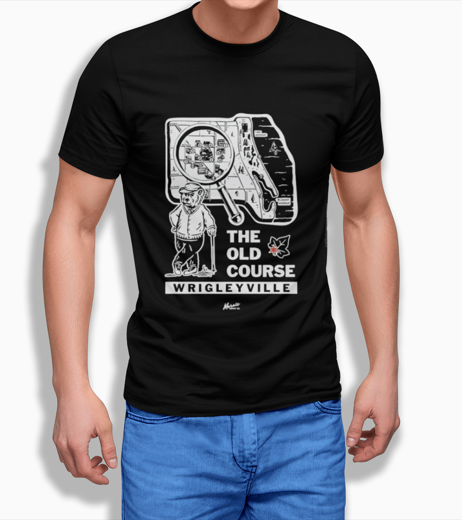 The Old Course Chicago Map Wrigleyville Baseball Landmark T-Shirt