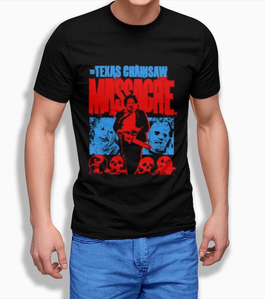 The Texas Chainsaw Massacre Leatherface Horror Movie Skulls Scene T-Shirt