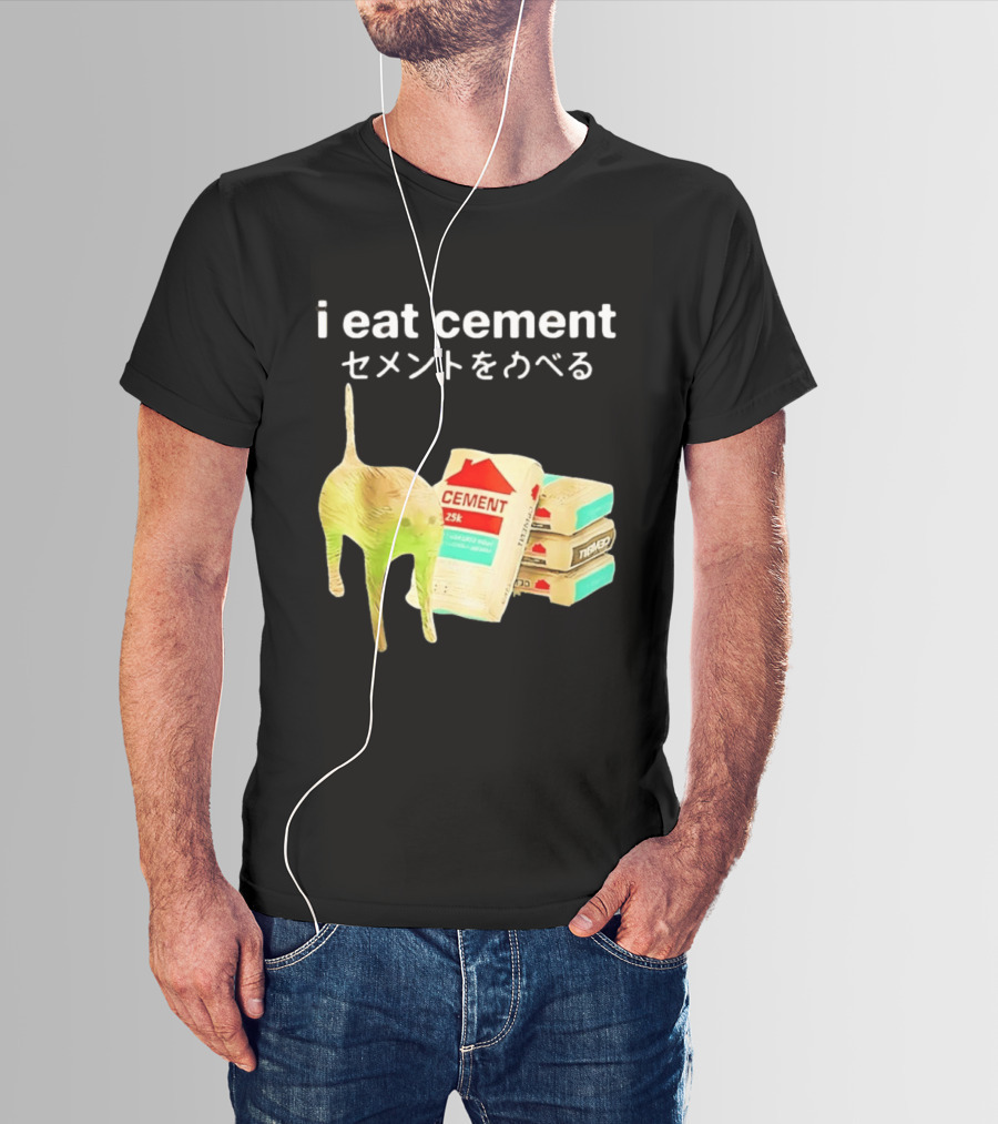 I Eat Cement Cat Meme Cursed T-Shirt