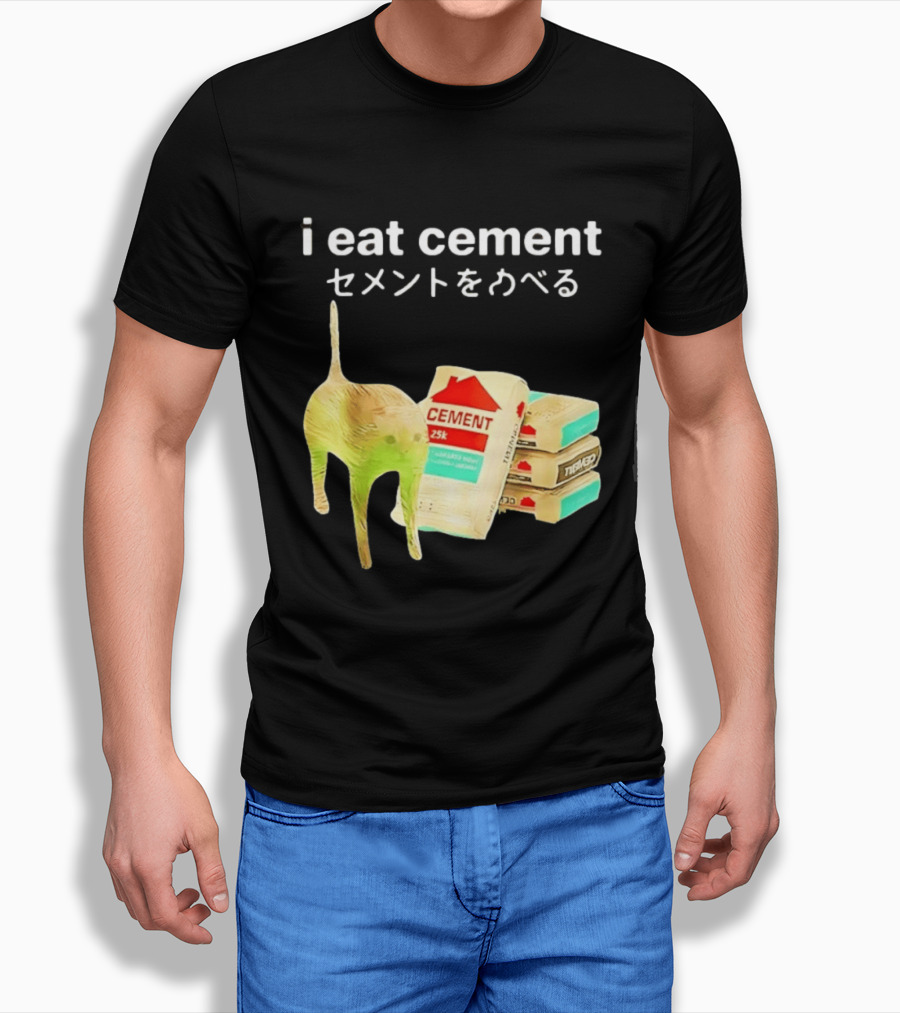 I Eat Cement Cat Meme Cursed T-Shirt