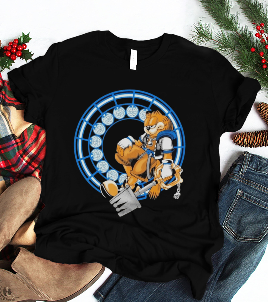 Just Another Heartless Monday Yetee Crossover With Keyblade Wielding Garfiend And Cool Blue Circles T-Shirt