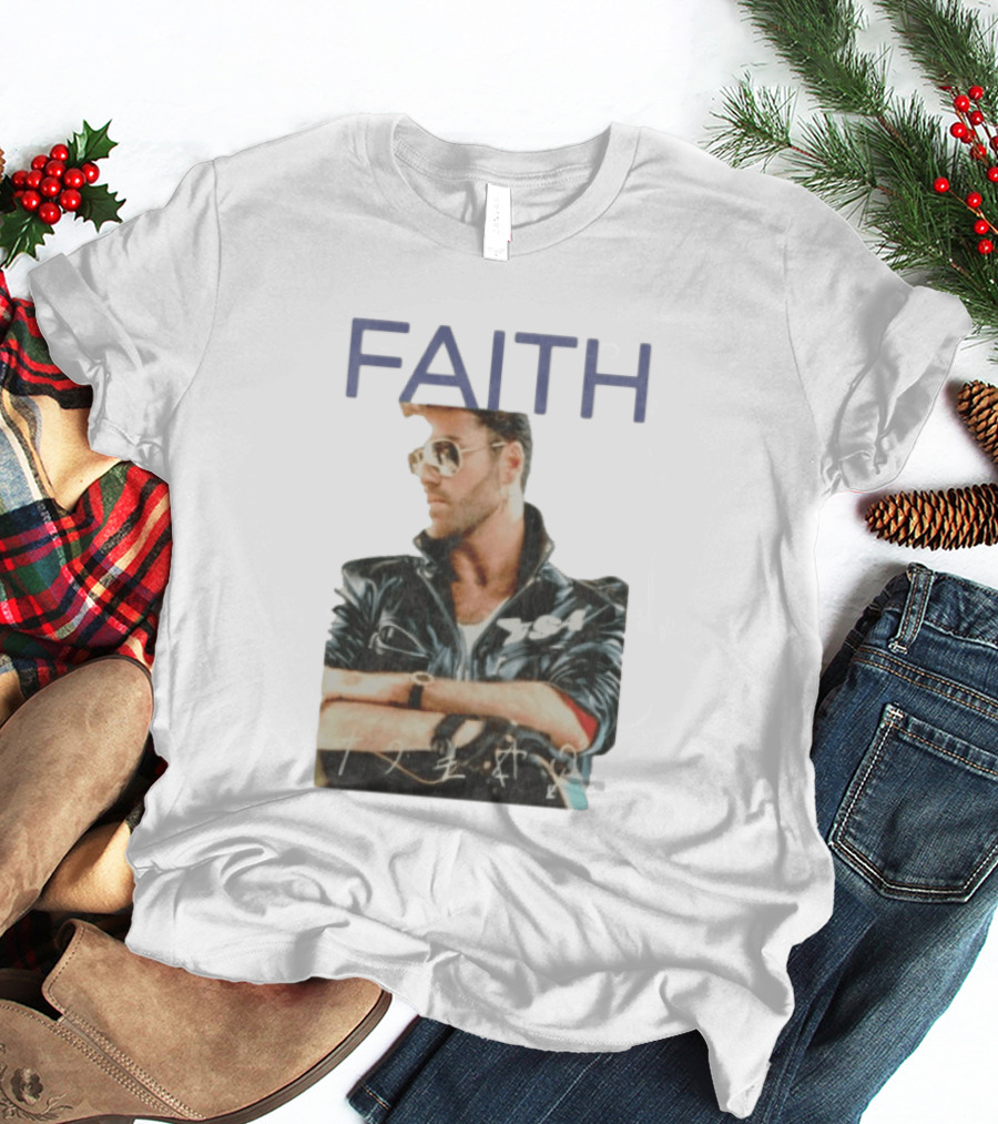George Michael Faith Tour Leather Jacket And Aviator T-Shirt