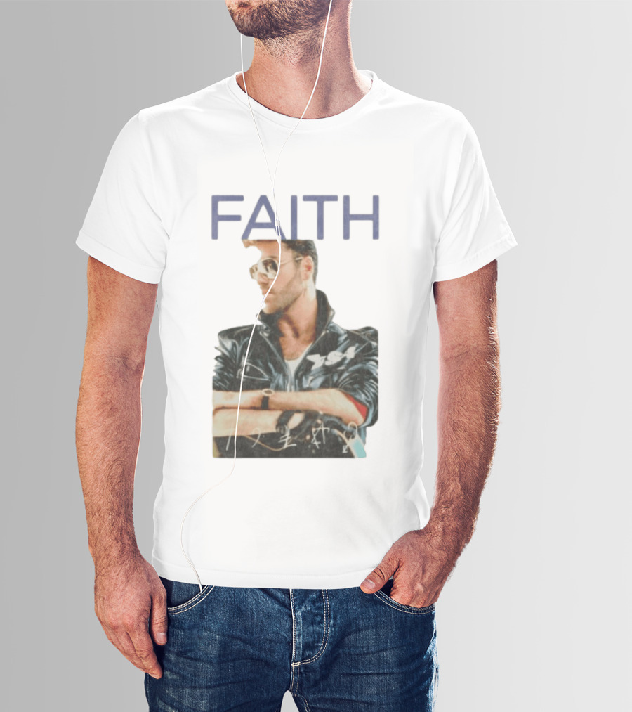 George Michael Faith Tour Leather Jacket And Aviator T-Shirt