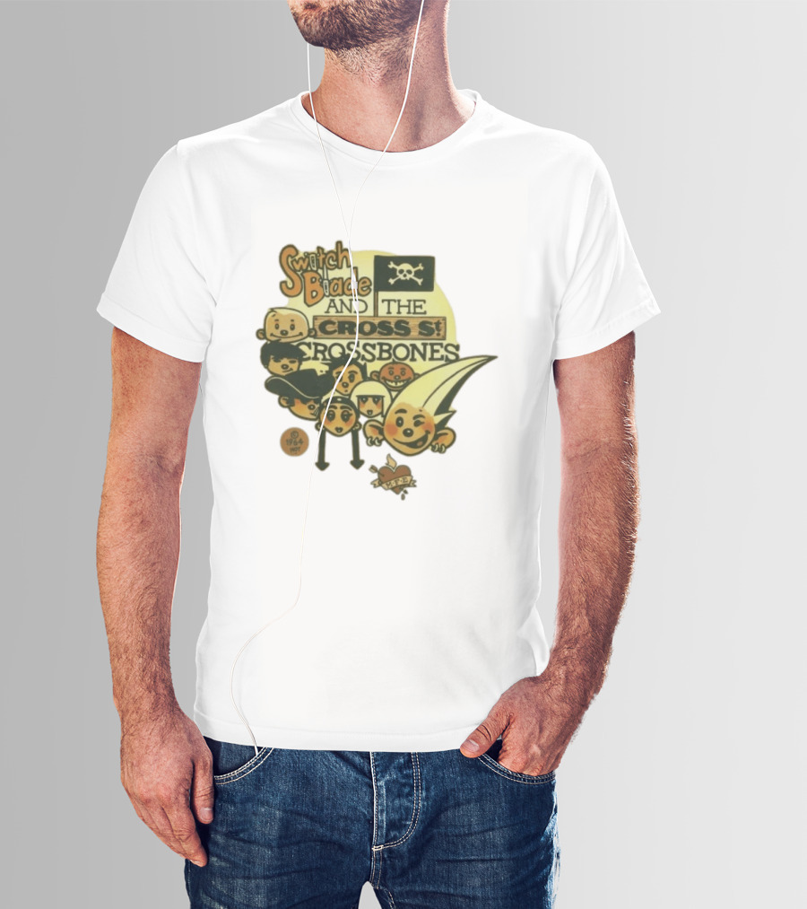Switchblade And The Crossbones 1964 MFE Cartoon Characters With Skull Flag T-Shirt