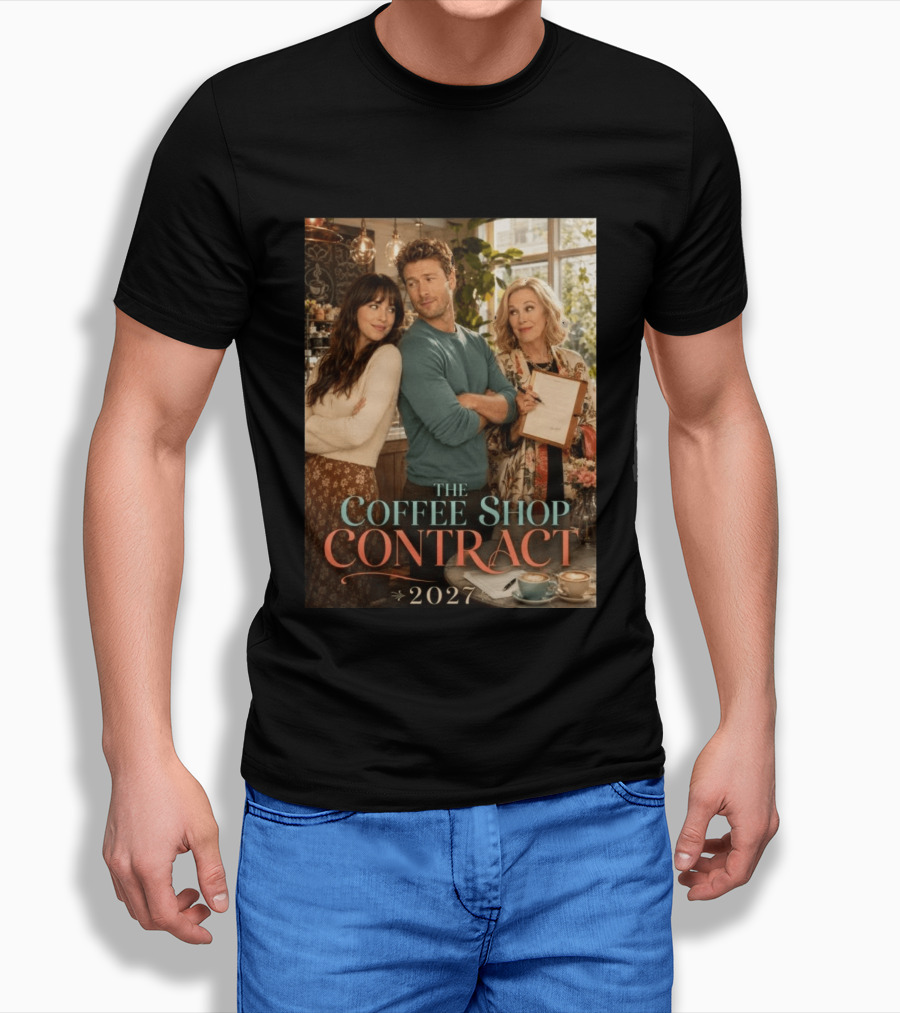 The Coffee Shop Contract 2027 Cozy Romantic Comedy Scene T-Shirt
