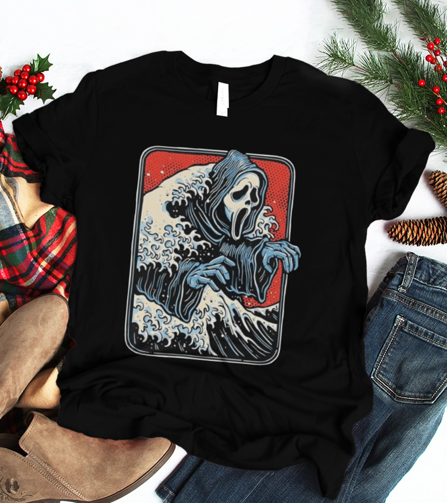 Ghostface The Great Wave Halftone Scream T-Shirt