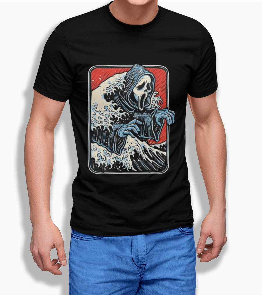 Ghostface The Great Wave Halftone Scream T-Shirt