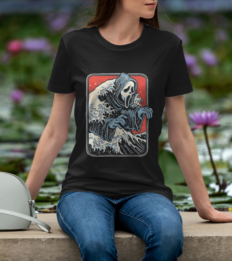 Ghostface The Great Wave Halftone Scream T-Shirt