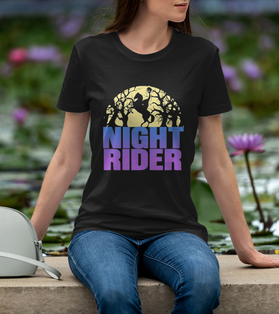 Night Rider Headless Horseman Halloween Moon T-Shirt