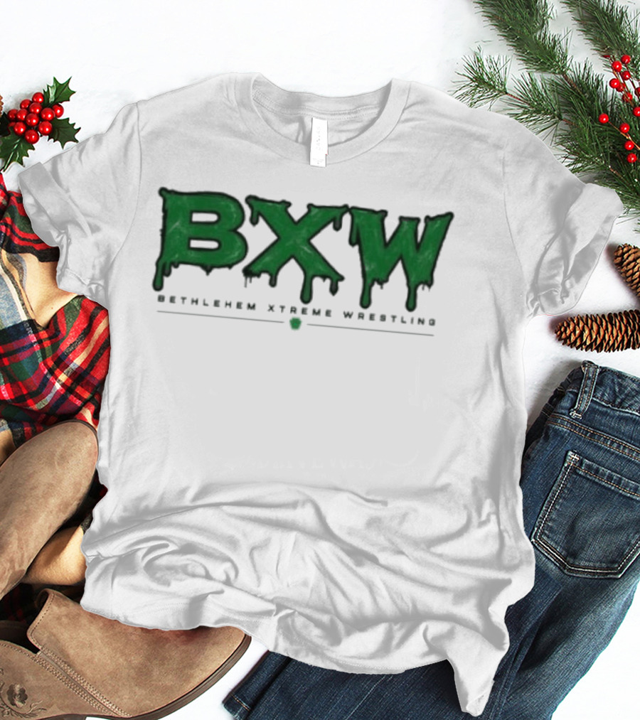 Bethlehem Xtreme Wrestling BXW Dripping Green Letters T-Shirt