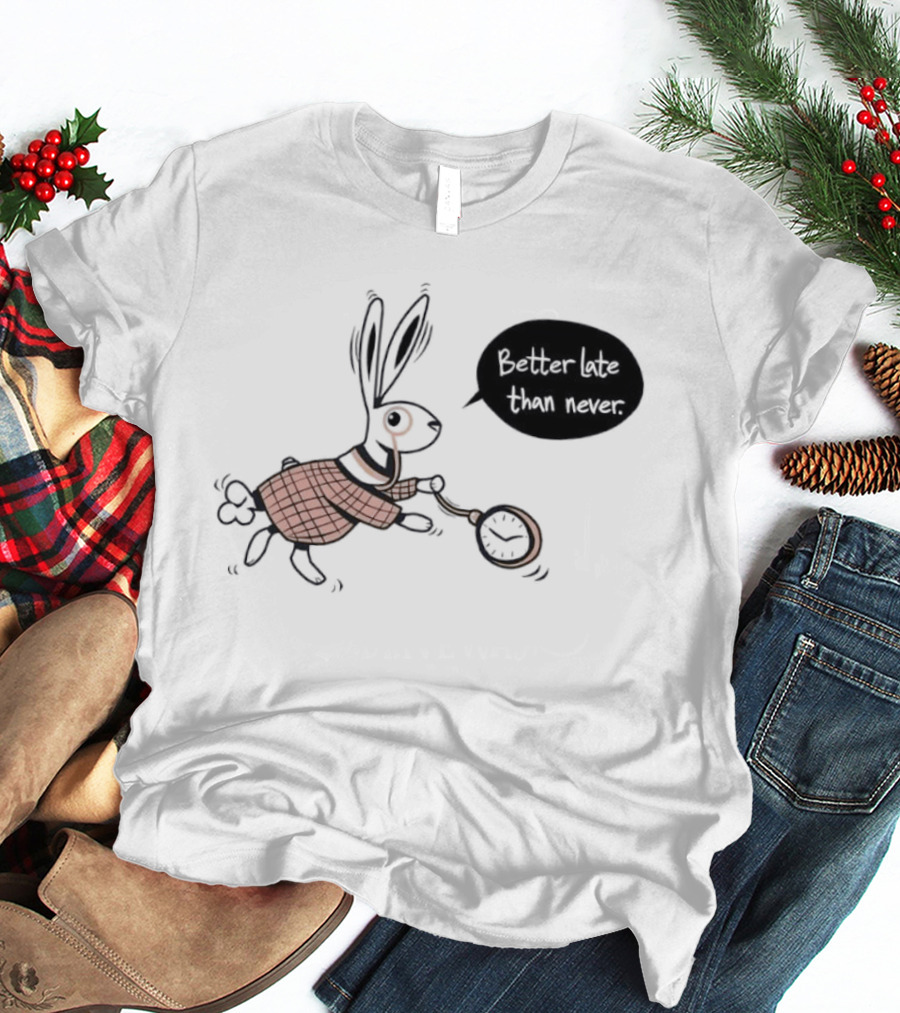 Better Late Than Never Rabbit Pocket T-Shirt