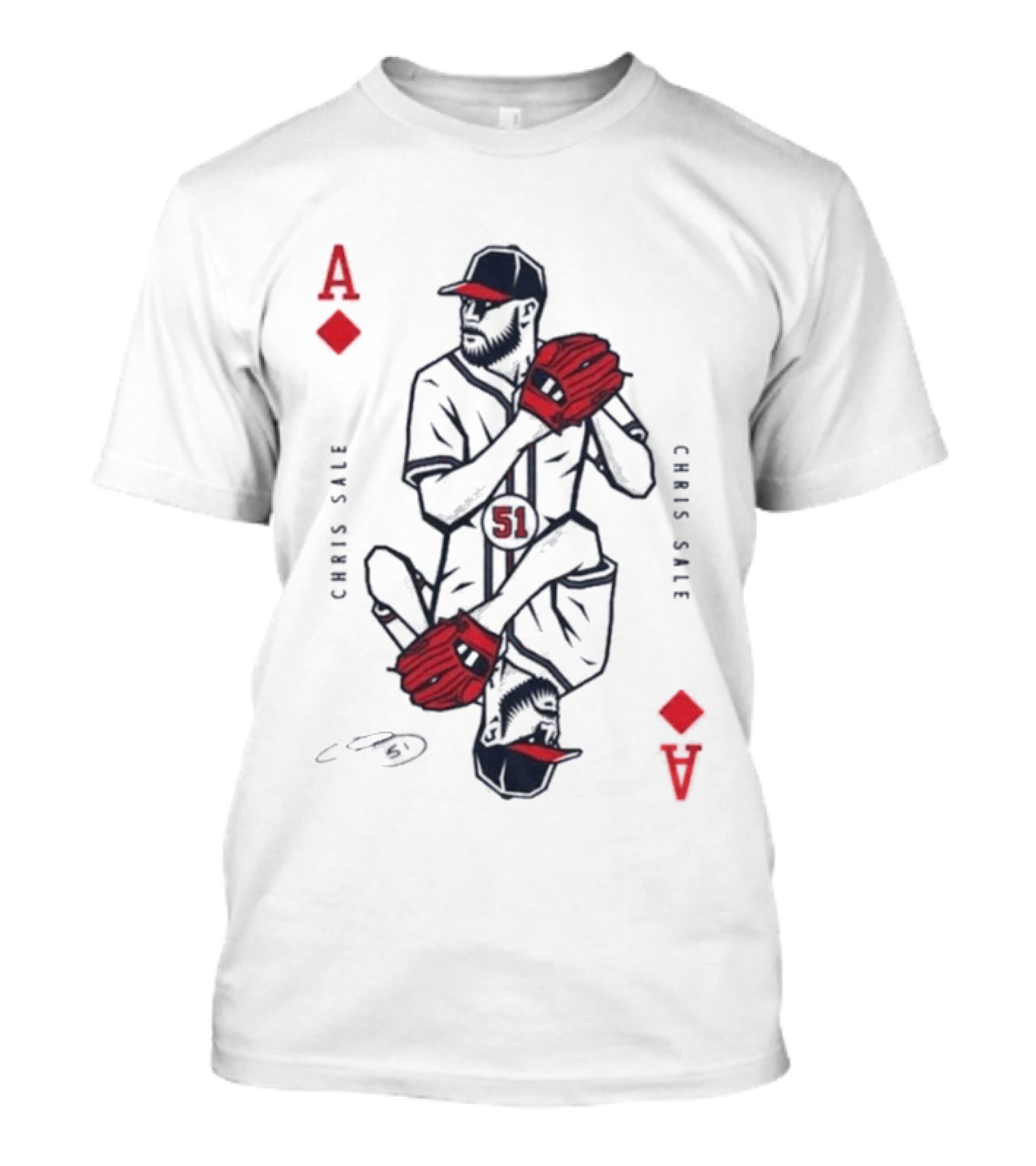 Chris Sale Ace Of Diamonds Playing Card MLB Baseball T-Shirt
