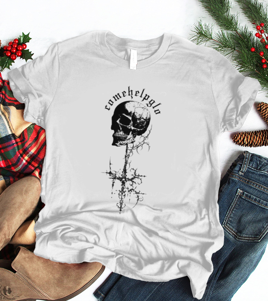 Comehelpglo Gothic Skull Tour T-Shirt