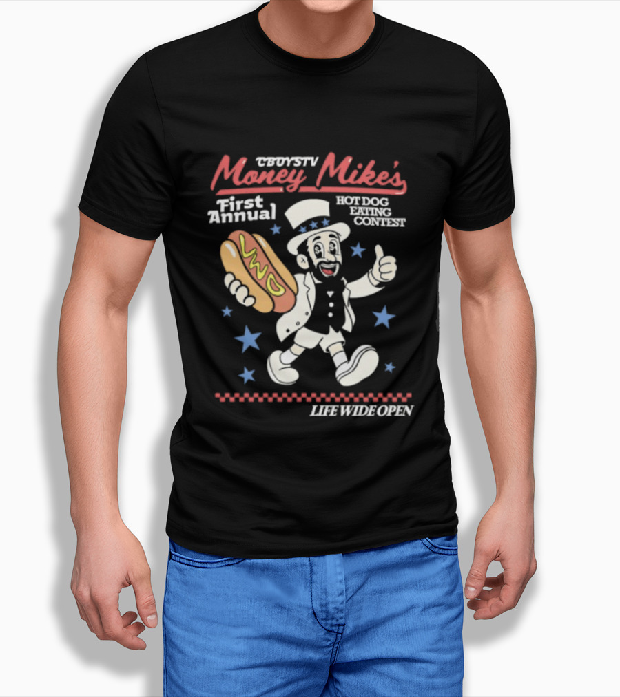 Cboystv Money Mikes First Annual Hotdog Eating Contest Live Wide Open T-Shirt