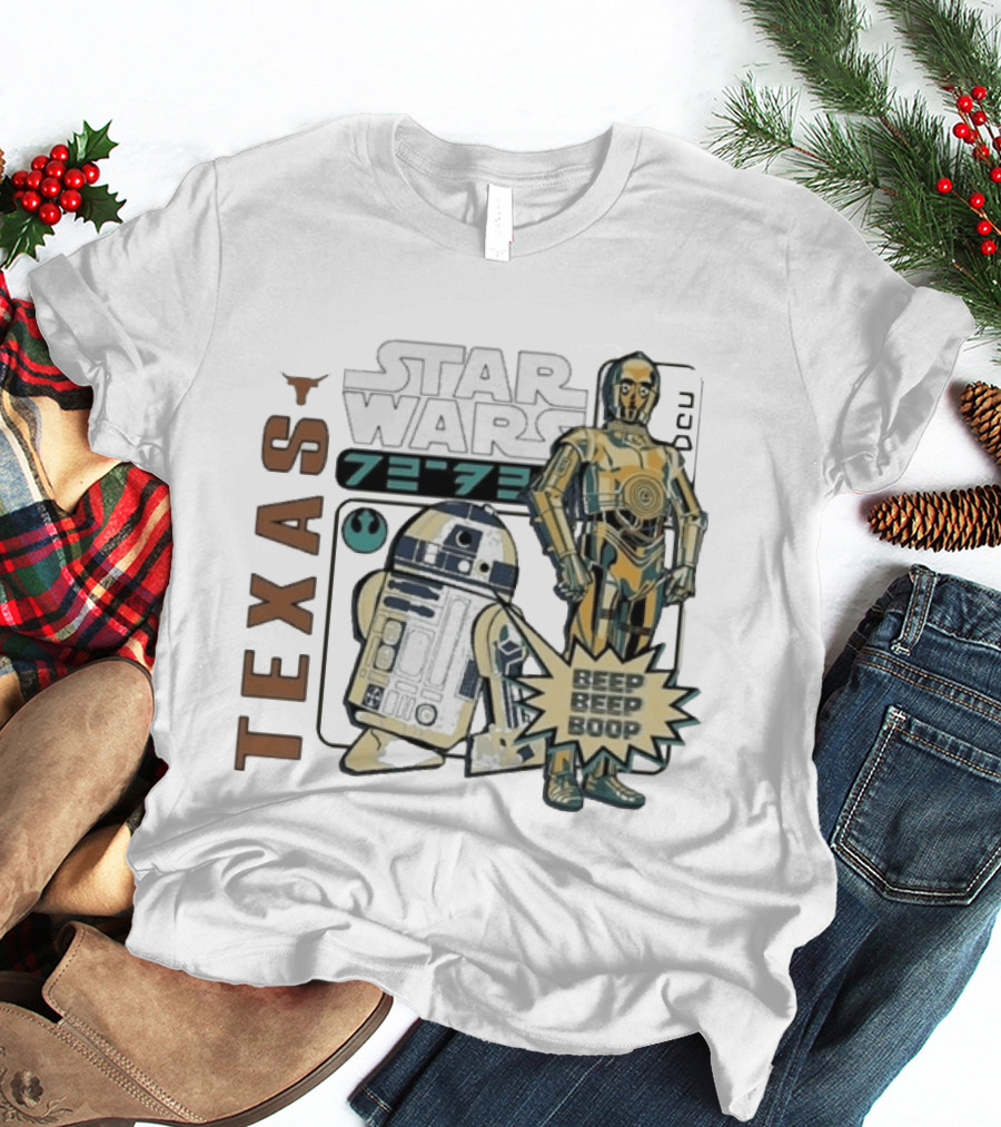 Texas Longhorns Star Wars C3PO R2D2 Beep Beep Boop T-Shirt