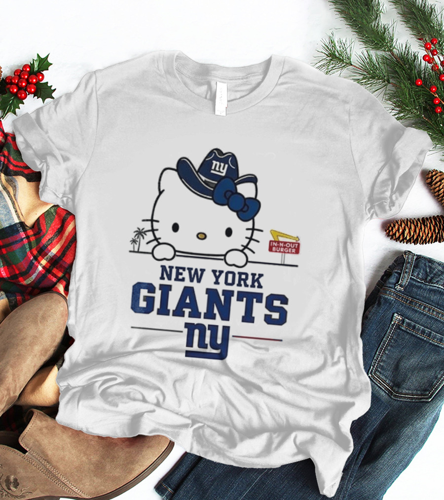 New York Giants Hello Kitty In N Out Burger Collaboration T-Shirt