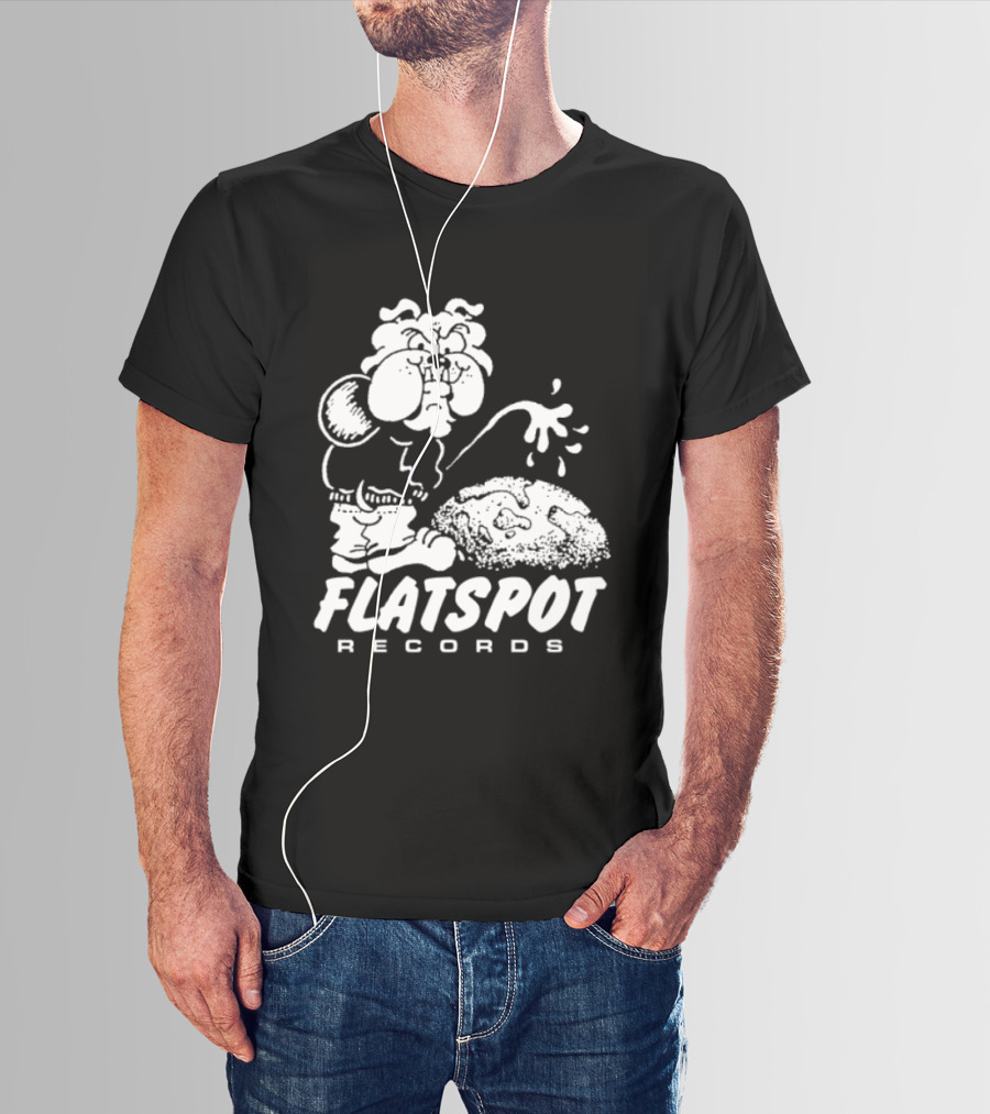 Flatspot Records Piss Off Character Graphic With Store Name T-Shirt