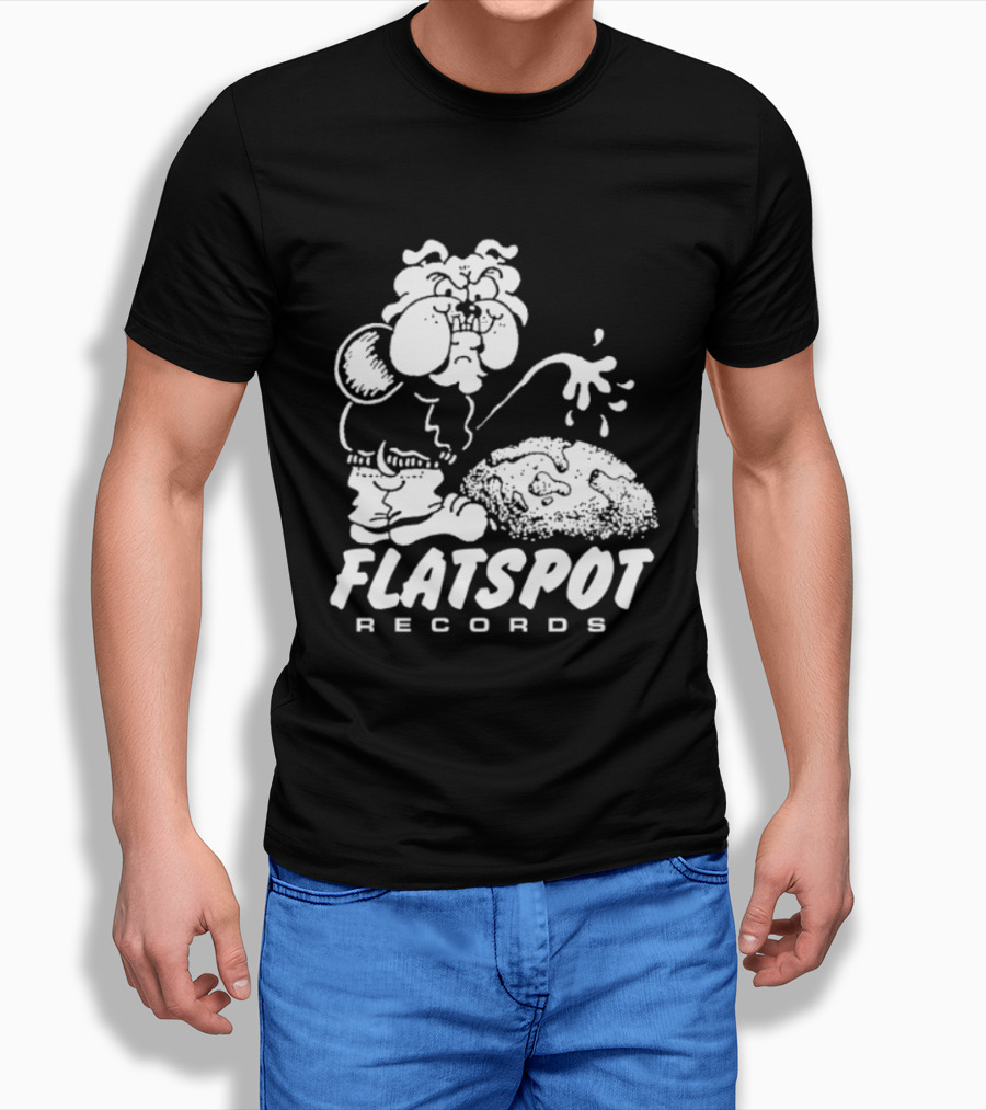 Flatspot Records Piss Off Character Graphic With Store Name T-Shirt