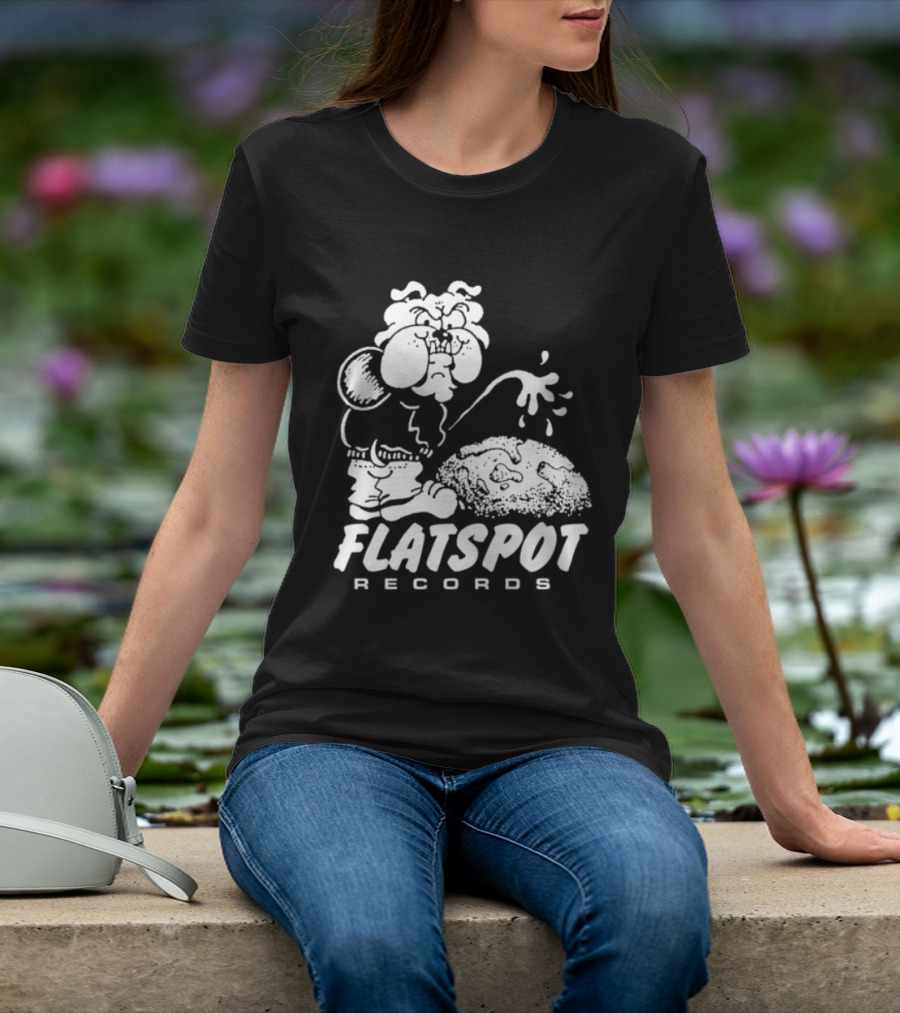 Flatspot Records Piss Off Character Graphic With Store Name T-Shirt