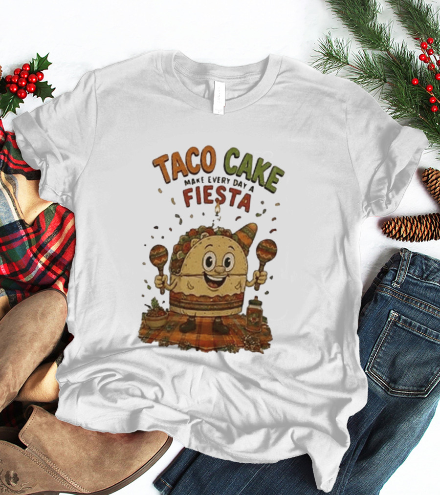 Taco Cake Maraca Party Make Every Day A Fiesta T-Shirt