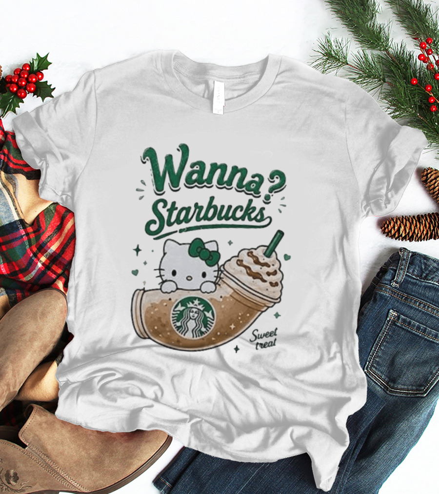 Wanna Starbucks Hello Kitty Sweet Treat T-Shirt