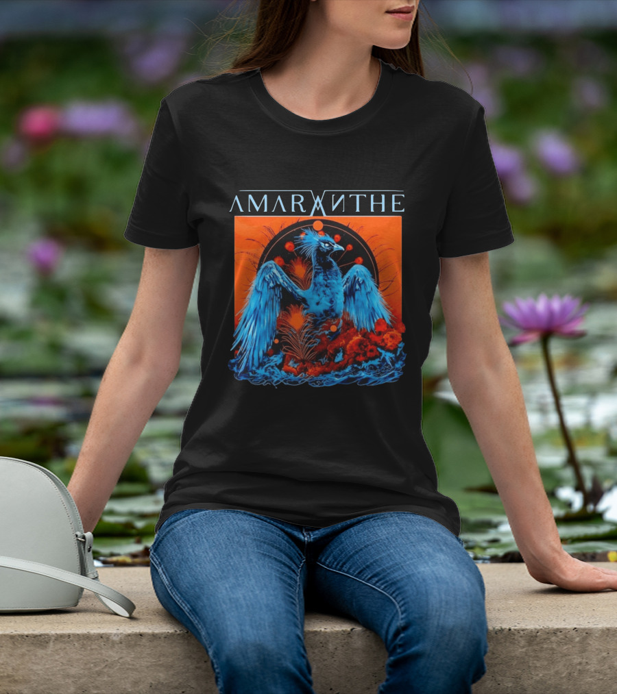 Amaranthe Phoenix Bird Metal Band Blue And Orange T-Shirt