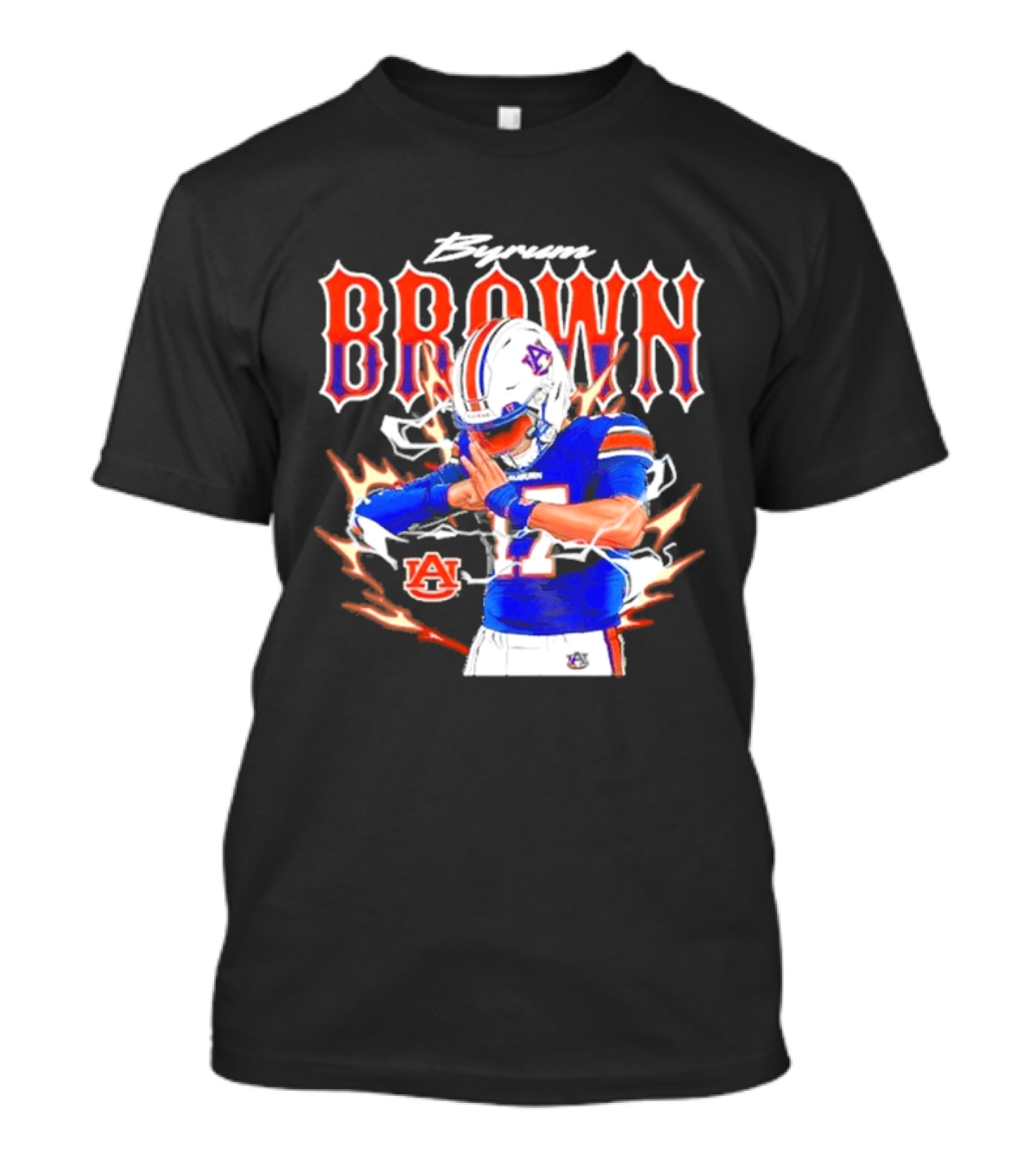 Auburn Tigers Byrum Brown Football Player Comic T-Shirt