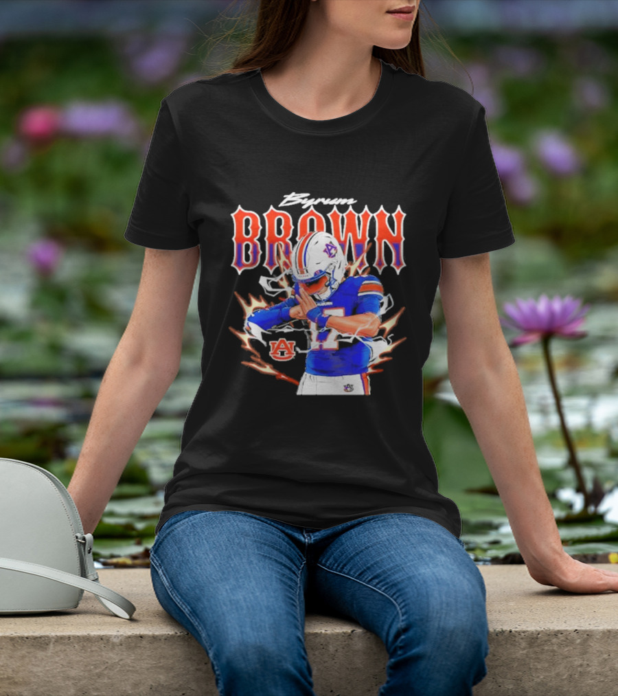 Auburn Tigers Byrum Brown Football Player Comic T-Shirt