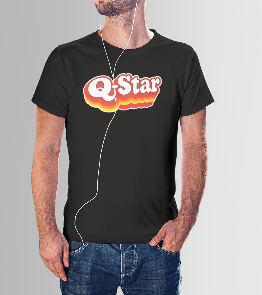 Q Star Vintage Retro Bold Font T-Shirt