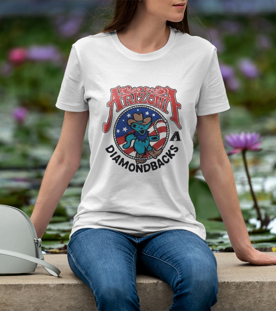 Arizona Diamondbacks Grateful Dead Americana Cowboy Bear T-Shirt