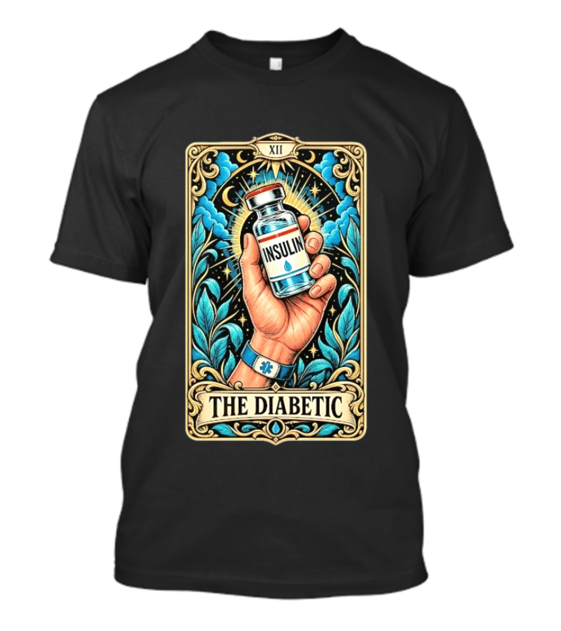 The Diabetic Tarot Card Insulin Vial Magic Hand XII T-Shirt