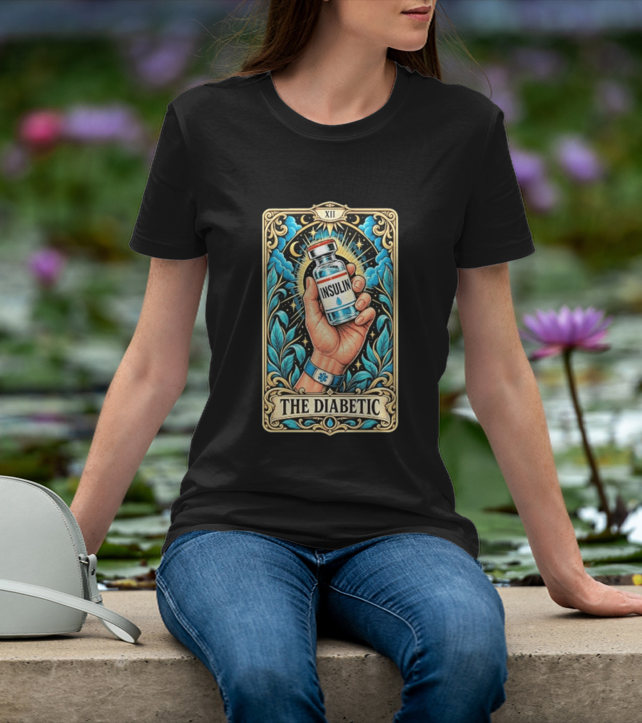 The Diabetic Tarot Card Insulin Vial Magic Hand XII T-Shirt