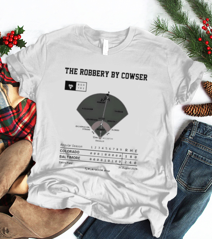 Colton Cowser The Robbery By Cowser Baltimore Baseball Stadium Layout T-Shirt