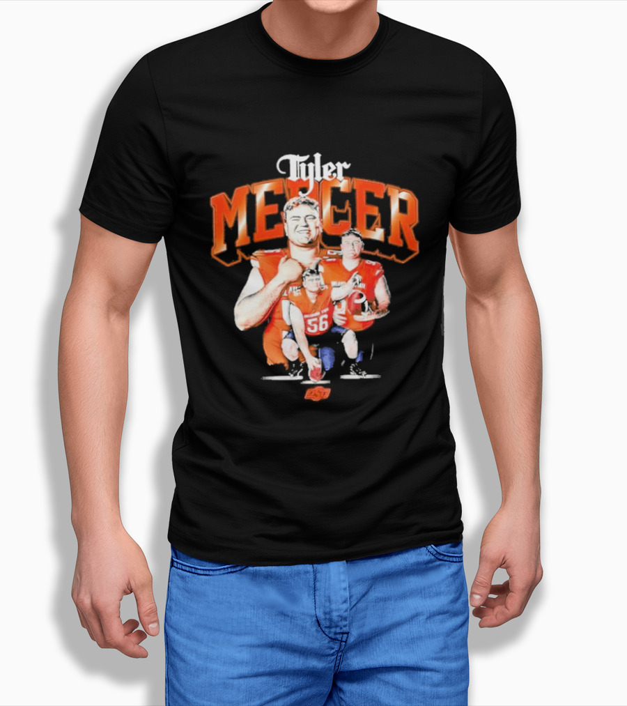 Tyler Mercer Oklahoma State Football Player Number 56 T-Shirt