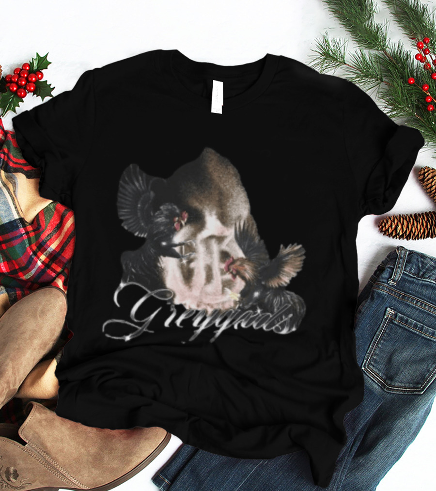 Greygxds Store Gallera Black Rooster T-Shirt