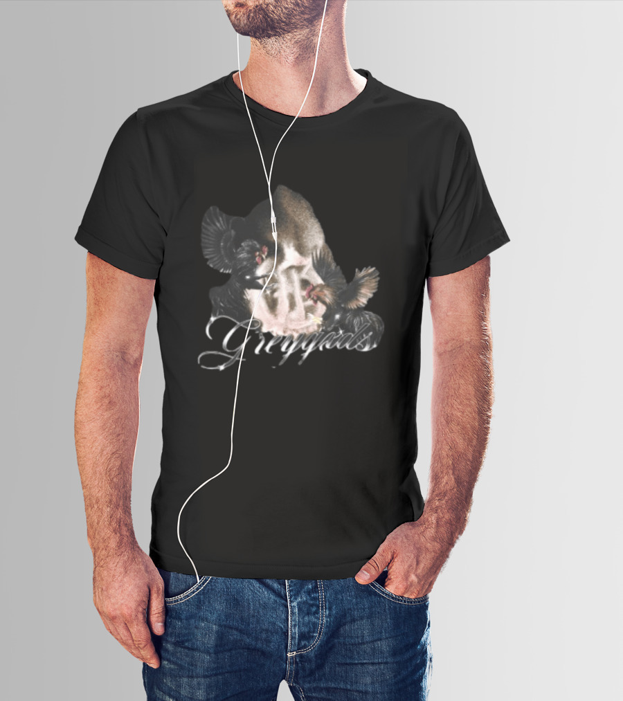 Greygxds Store Gallera Black Rooster T-Shirt