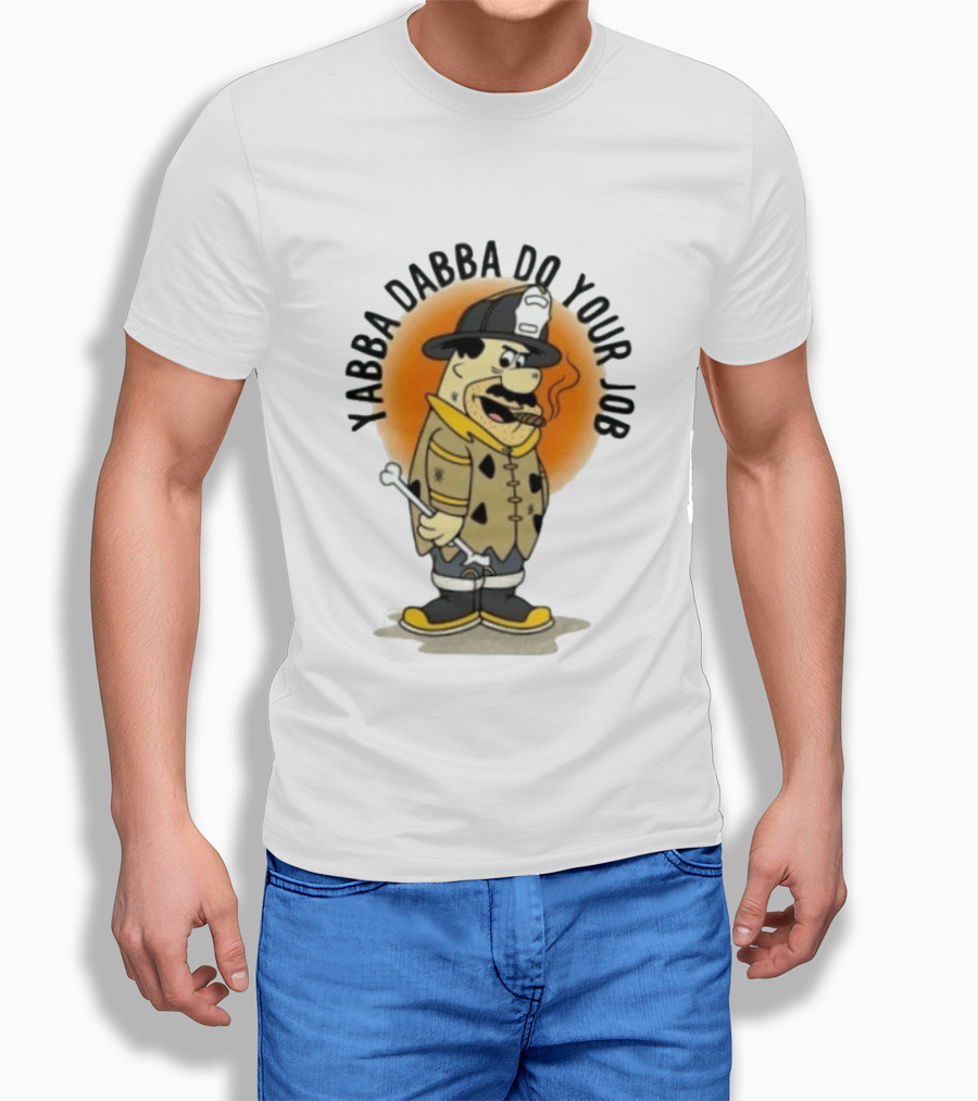 Flintstones Firefighter Yabba Dabba Do Your Job Smoking Cartoon T-Shirt