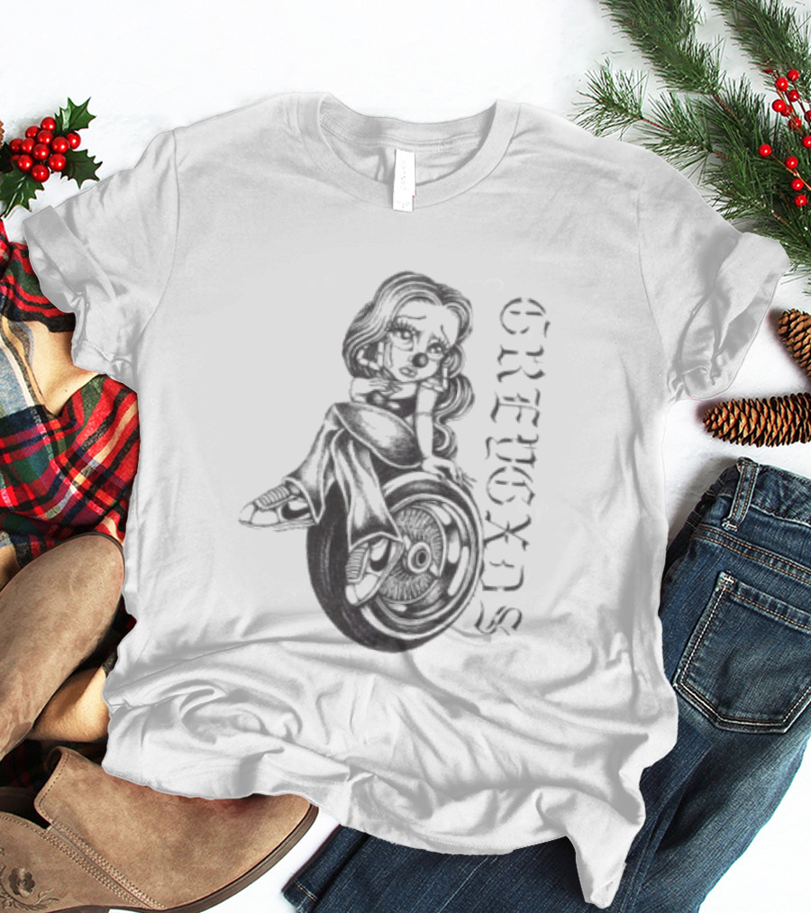 Greygxds Women's Lady Luck Raglan Vintage Style Art With Wheel T-Shirt