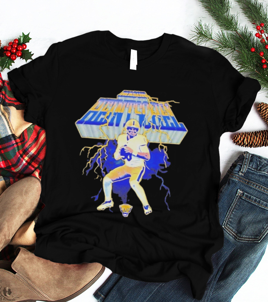 Pittsburgh Panthers NCAA Football Mason Heintschel Lightning T-Shirt