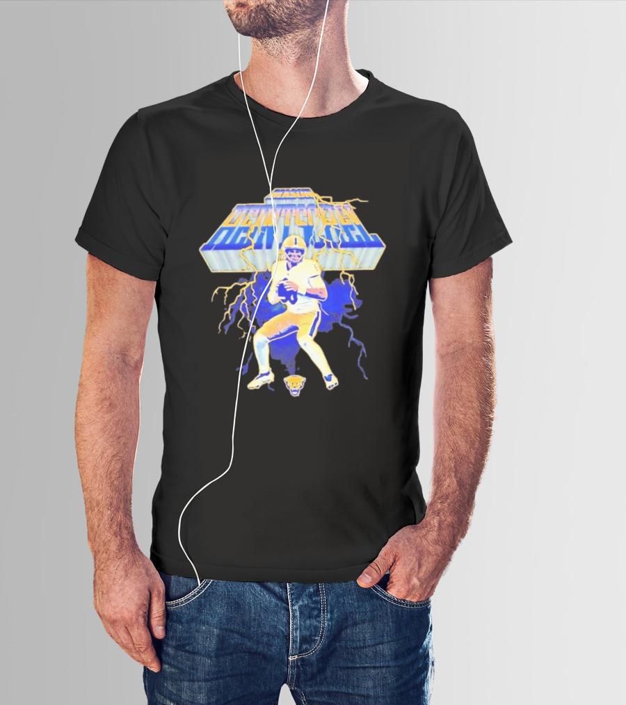 Pittsburgh Panthers NCAA Football Mason Heintschel Lightning T-Shirt
