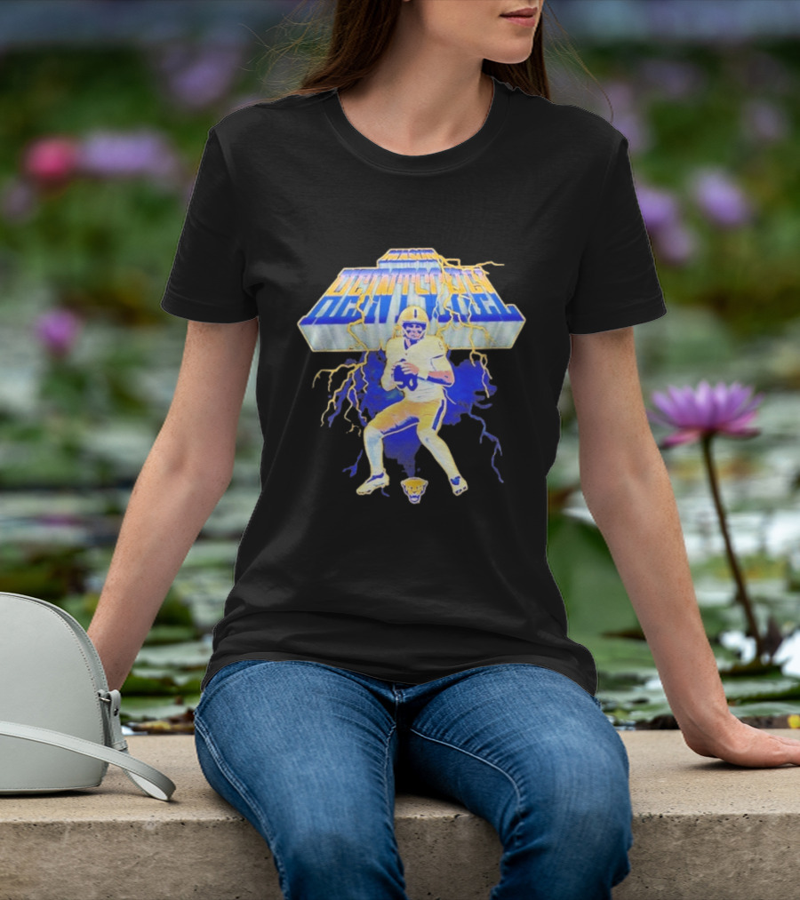 Pittsburgh Panthers NCAA Football Mason Heintschel Lightning T-Shirt