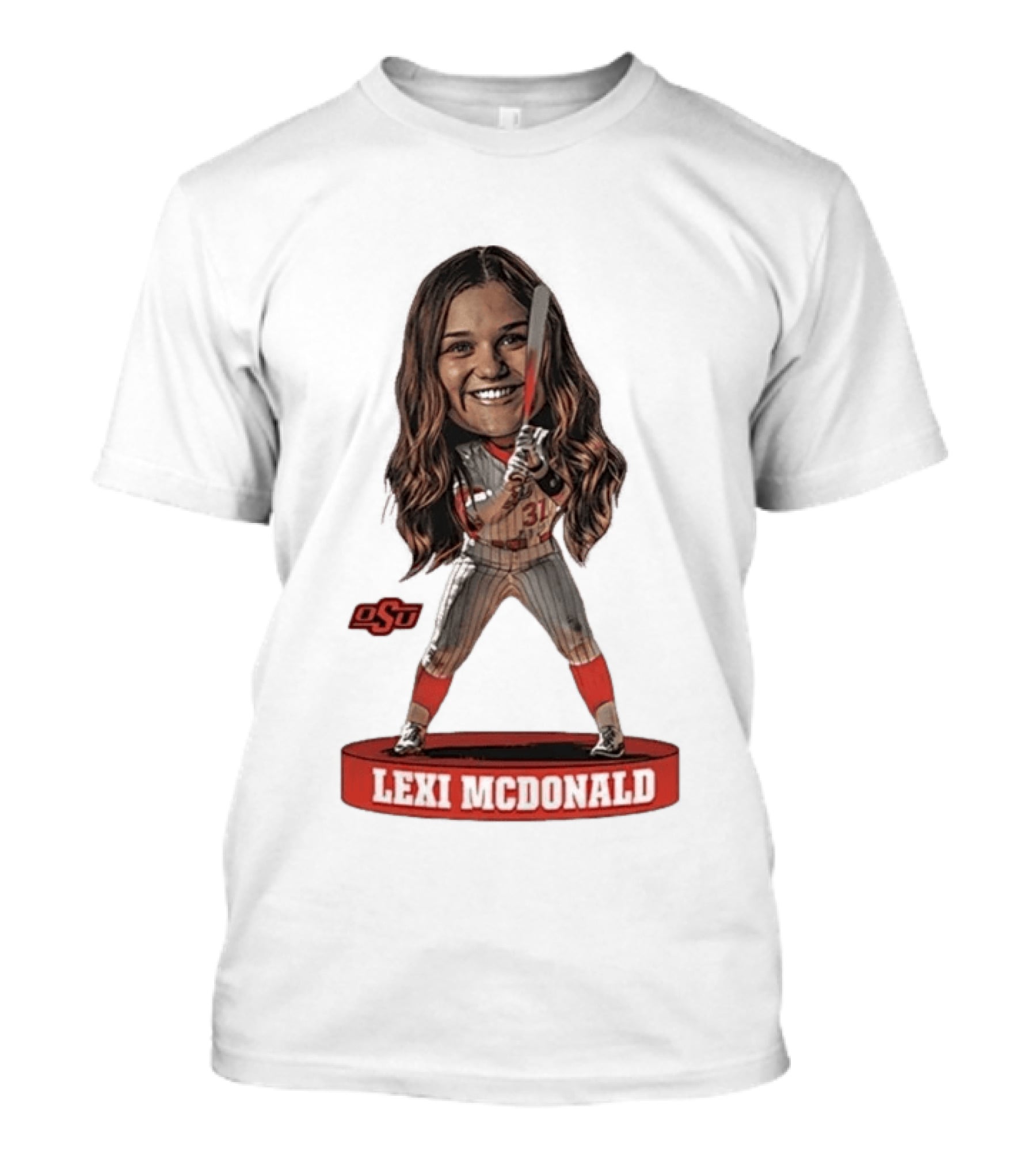 Lexi McDonald Oklahoma State Softball OSU Athlete Caricature T-Shirt