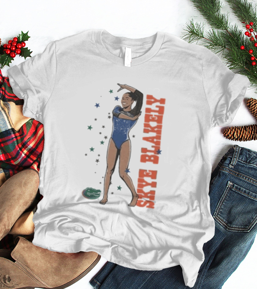 Skye Blakely Florida Gymnastics Blue Leotard Star T-Shirt