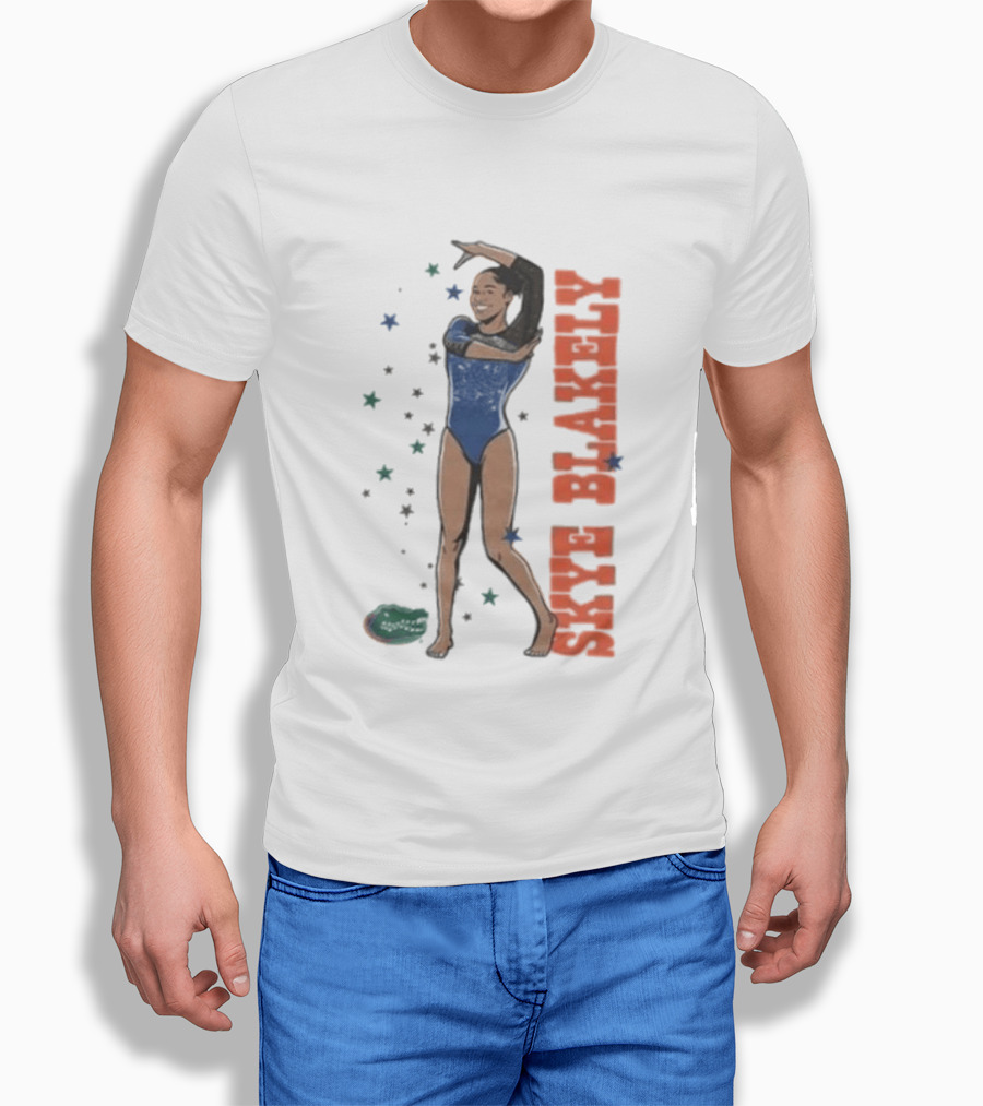 Skye Blakely Florida Gymnastics Blue Leotard Star T-Shirt