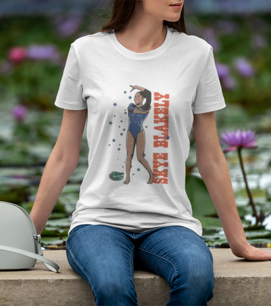 Skye Blakely Florida Gymnastics Blue Leotard Star T-Shirt