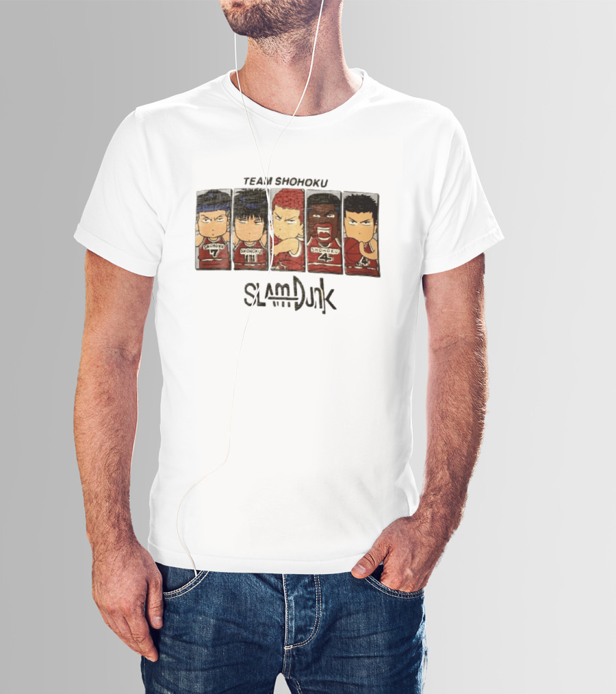 Team Shohoku Slam Dunk Sakuragi Hanamichi Rukawa Kaede Akagi Takenori Miyagi Ryota T-Shirt