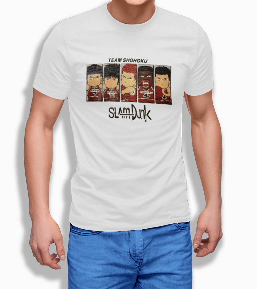 Team Shohoku Slam Dunk Sakuragi Hanamichi Rukawa Kaede Akagi Takenori Miyagi Ryota T-Shirt