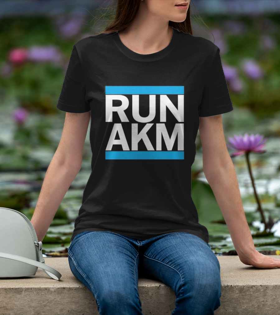 RUN AKM Streetwear Bold Typography Fashion T-Shirt